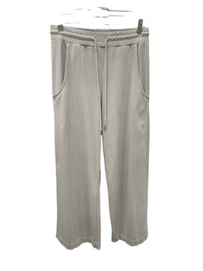 Bailey Wide-Leg Drawstring Joggers - Light Gray Size M